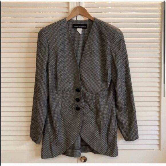 Vintage Retro Houndstooth Fitted Blazer - Picture 2 of 10